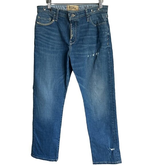 Anthropologie Holding Horses Straight Cropped Boyfriend Distressed Jeans Size 28 - Picture 4 of 13